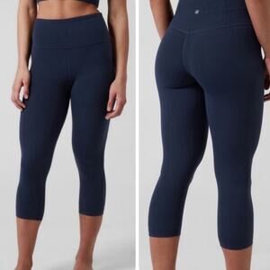 Athleta Elation Capri Leggings 2X Navy High Rise Yoga Pants NWT